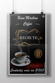 Affiche de recrutement d'un café